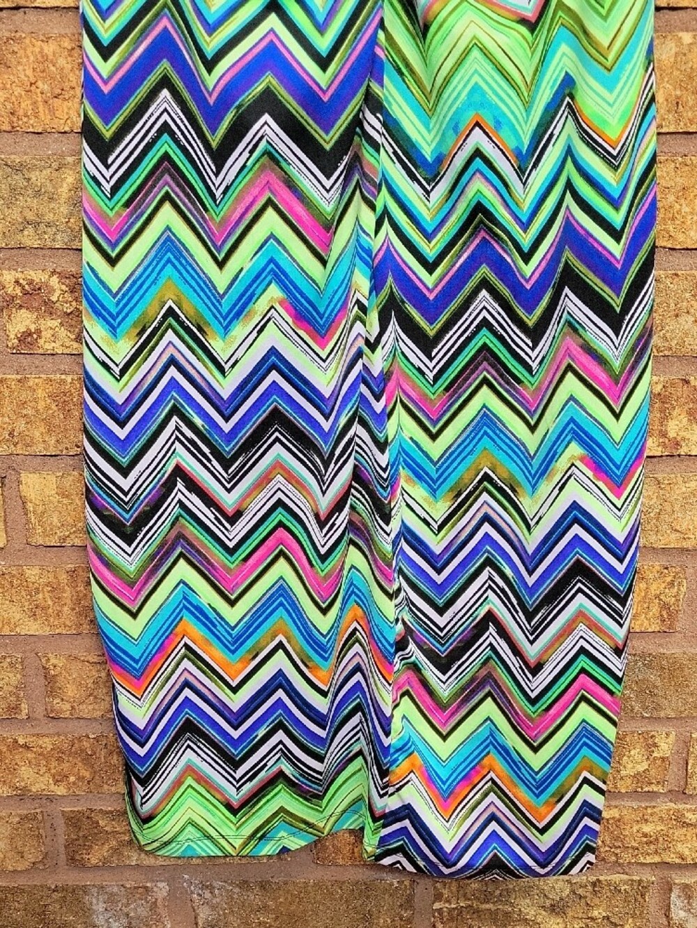 Notations Chevron Print Sleeveless Shift Dress Multicolor Zig Zag Stretch Size L - Picture 7 of 10